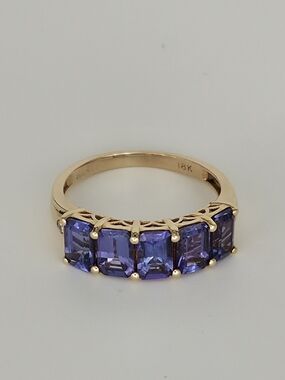 18 KT Gold Band Ring and Tanzanite Ring
